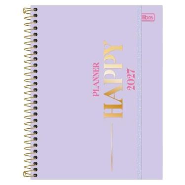 Imagem de Planner Espiral 2027 Happy com Elástico 17,7 x 24cm M7 80 Folhas 90g/m