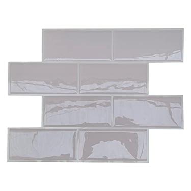 Imagem de Pastilha Adesiva Resinada Metro, Tule/Fundo Branco, Cromo Sign