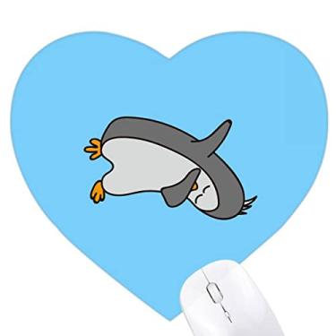 Imagem de Mousepad Cold Movement Penguins Antártica Coração Tapete de Borracha para Escritório