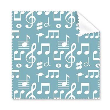 Imagem de White Music Notes Bar pano de limpeza azul limpador de óculos 5 peças