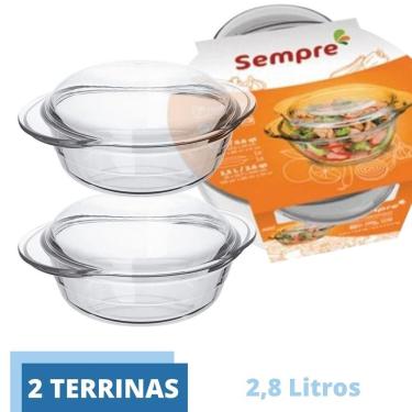 Imagem de Travessa Vidro Terrina 2,8L Base 1,9L Tampa 0,9L Nadir - 2Un