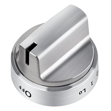 Imagem de Botões de controle de fogão WB03X24818 GE, de aço inoxidável, com aparência de plástico, compatíveis com o botão de fogão a gás de gama GE, substituições PS11729081 (pacote com 1)