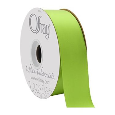 Imagem de Offray Fita de cetim dupla face de 3,81 cm de largura NewChartreuseGreen50 metros, 50 metros, verde limão