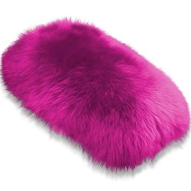 Imagem de Apoio de braço macio para carro ANDALUS, lã de pele de carneiro australiana pura, ajuste universalANDALUS BRANDS rosa A200