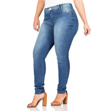 Imagem de Calça Jeans Feminina Básica Cós Médio Skinny Com Bolsos - Zafina
