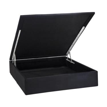 Imagem de Base Baú Physical Camurça Preto Casal (138X188X39) - Ortobom