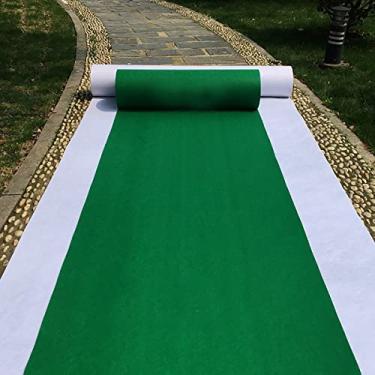 Imagem de Corredores de corredor acessórios de casamento grama verde corredor tapete tapete para exibição de passos e repetições, cerimônias festas e eventos decoração interna ou externa 61 cm de largura x 4,5