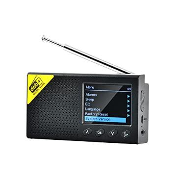 Imagem de Kiboule Rádio digital DAB e FM com BT, rádio digital portátil recarregável sem fio DAB + receptor FM com sistema de som de alto-falante estéreo, display LCD, multilíngue