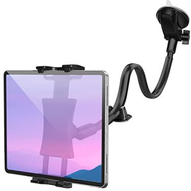 Imagem de Suporte para tablet de para-brisa para painel de carro, braço longo de 13 polegadas, suporte de ventosa de janela flexível de 360° para caminhão SUV, para iPad Pro 12,9/11/10,5/9,7/Air/Mini 6 5 4, Samsung Galaxy, 4,7 polegadas - 12,9 polegadas e telefone