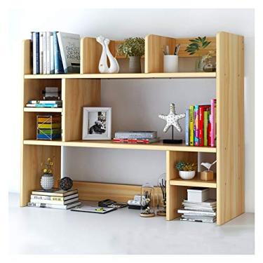Imagem de KIZQYN Estante de 3 níveis Estante Organizador de Mesa Rack de Armazenamento de Escritório Multiuso Estante de Mesa para Escritório Cozinha Estante (Cor: Natural, Tamanho: L 40 polegadas)