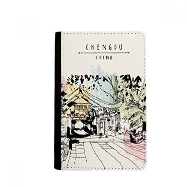 Imagem de Um pavilhão pacífico em Lijiang da China porta-passaporte Notecase Burse capa carteira porta-cartão, Multicolor
