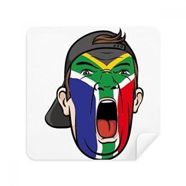 Imagem de Boné de maquiagem facial bandeira da África do Sul óculos pano limpador de tela tecido camurça pacote com 2
