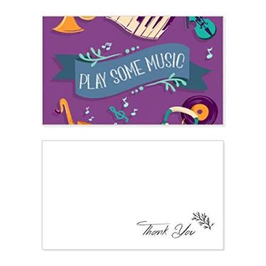 Imagem de Fone de ouvido musical de piano elétrico, sons, cartão de agradecimento, papel de aniversário, agradecimento de casamento