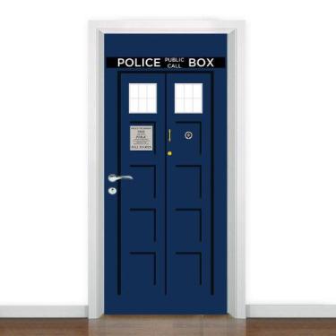 Imagem de Adesivo De Porta Doctor Who Tardis 1 - 215X98cm - Mix Adesivos