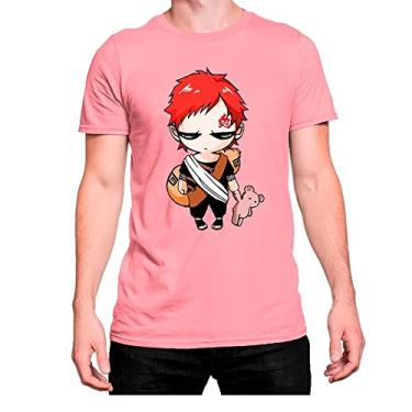 Imagem de Camiseta Anime Naruto Gaara Chibi Algodão T-Shirt Cor:Rosa;Tamanho:M