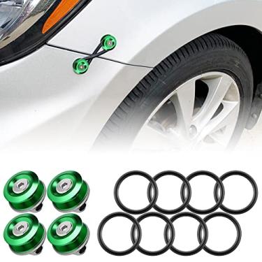 Imagem de Rolling Gears JDM Bumper Fixadores de Para-choques Traseiros Dianteiros de Liberação Rápida, 4 Peças (Verde), 4 x O-Ring