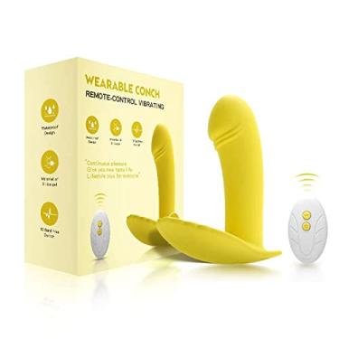 Imagem de Vibrador Feminino de Borboleta Com Controle Remoto 10 Frequências Sexuais Estimulador Erótico Zatla (Amarelo)