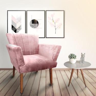 Imagem de Poltrona Decorativa Sala Oferta - Visammer Decor Rosa