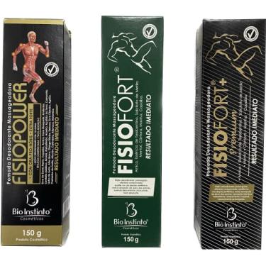 Imagem de Super Kit Pomada Massageadora Fisio Fort Premium + Fisio Power + Fisio Fort