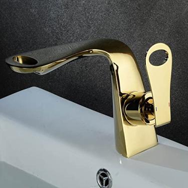 Imagem de Torneira para lavatório Banheiro quente e frio Torneira misturadora preta Monocomando para pia Torneira misturadora para lavatório montada no convés, tamanho único