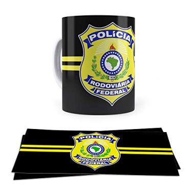 Imagem de Caneca Polícia Rodoviária Federal PRF Brasão Distintivo
