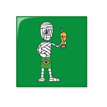 Imagem de Pedra adorna de tijolo vitrificado de cerâmica troféu de futebol brasileiro