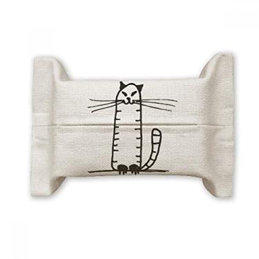 Imagem de Bolsa de linho de algodão com faixa preta para gatos