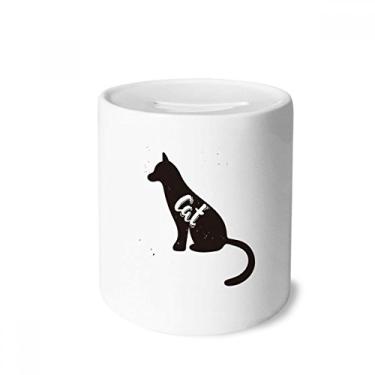 Imagem de DIYthinker Caixa para dinheiro de animal preta e branca com caixa de cerâmica para presente de cofrinho