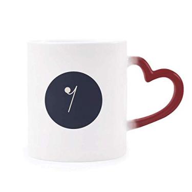 Imagem de Caneca branca sensível ao calor com oito descansos, preta, vermelha, muda de cor vermelha