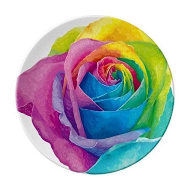 Imagem de Arco-íris Gay Flor LGBT Prato Decorativo Porcelana Salver Prato de Jantar