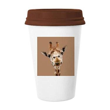 Imagem de Giraffe Caneca de ação de observação de câmera Caneca de café Copo de cerâmica