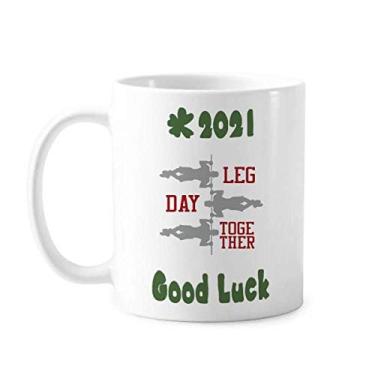 Imagem de Combinado Fitness Balance Art Deco Gift Fashion Good Luck 2021 Caneca Cerâmica Café Porcelana Copo Mesa