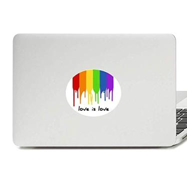 Imagem de Love is Love is Love LGBT Adesivo de vinil colorido com emblema para laptop