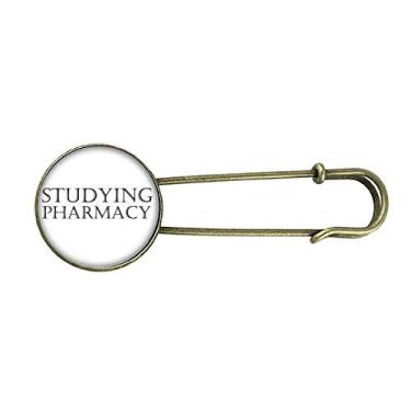 Imagem de Broche de metal retrô para estudar farmácia de frases curtas