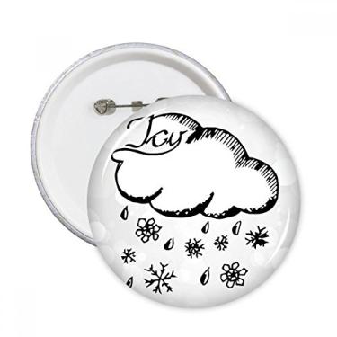 Imagem de Floco de neve nublado, padrão pintado à mão, broches, decoração de roupas, 5 peças, presente