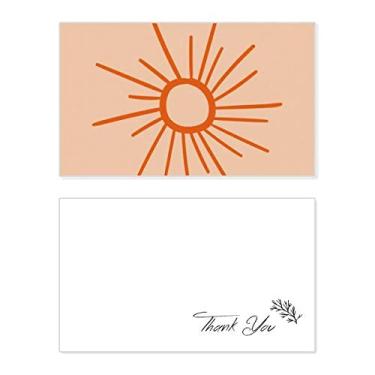 Imagem de Pintura à mão Sunshine Sun Orange Cartão de agradecimento aniversário aniversário saudações casamento agradecimento