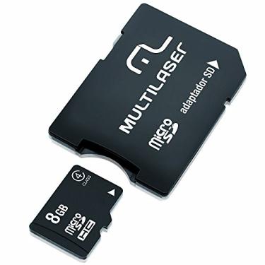 Imagem de Adaptador 2 em 1 SD + Cartão De Memória com Trava de Segurança Classe 4 8GB Preto Multilaser - MC004