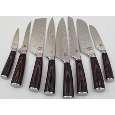 Imagem de Conjunto de facas de cozinha D&G 8 peças - Aço inoxidável de alto carbono
