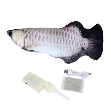 Imagem de VELIHOME Brinquedo de pelúcia de peixe em movimento elétrico com luz e som realista flopping peixe, brinquedo de movimento gatinho para gatos e animais de estimação