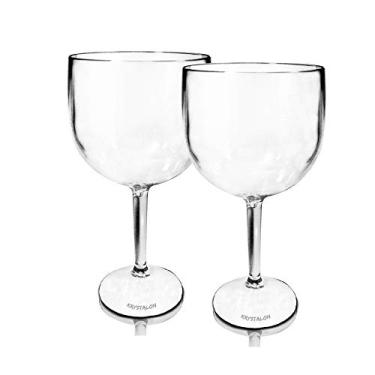 Imagem de Conjunto de 2 Taças Acrílicas para Vinho, Água e Gin 550ml KrystalON Transparente