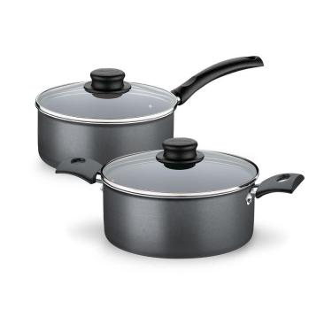 Imagem de Jogo De Panelas Turim 2 Peças Alumínio Antiaderente Ptc1 E Ptc3 Cinza Escuro - Tramontina