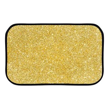 Imagem de DreamBay Tapetes de porta para entrada tapetes macios de 78,7 x 50,8 cm, tapete de natal com glitter dourado anti-fadiga tapete de pé interior ao ar livre capacho de boas-vindas para sala de estar quarto