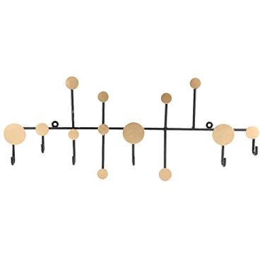 Imagem de Cabide Montado Na Parede, 22,8 X 9,5 Pol. Sobre O Gancho Da Porta, Trilho De Gancho De Metal De Ferro, Cabide Organizador Resistente Com 6 Ganchos Para Casaco, Toalha, Bolsa, Roupão, Mochila, Chapéu
