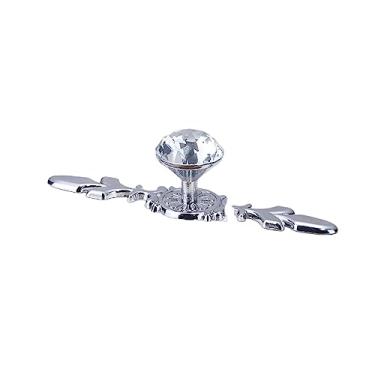 Imagem de Puxadores de cristal de diamante Caixa de sapatos Puxadores de armário Armário Porta Gaveta Puxadores Puxadores de guarda-roupa com parafusos Hardware, comprimento 121 mm