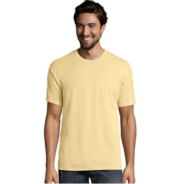 Imagem de Hanes Camiseta de manga curta tingida Comfortwash, Abóbora de verão amarela, P
