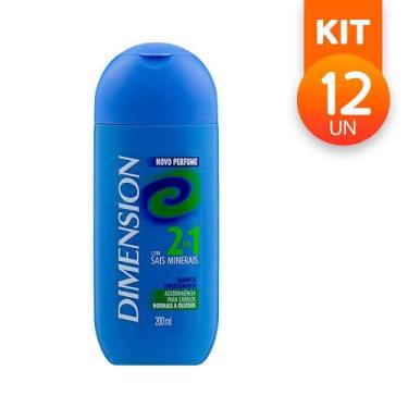 Imagem de Kit Com 12 Shampoo Condicionador Dimension 2Em1 Normal 200ml