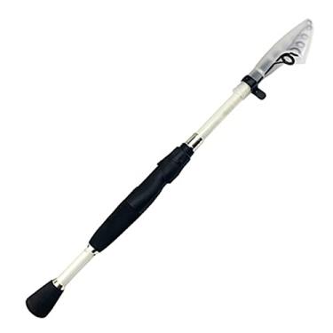 Imagem de Varas de pesca isca telescópica curta vara de pesca fibra de carbono 1.6/1.8/2.1/2.4M branco/preto vara de pesca vara de pesca telescópica vara de pesca (cor: ouro, tamanho: 2,4m)