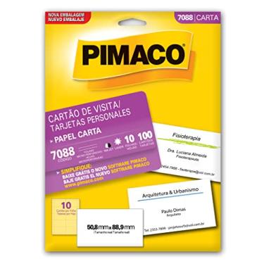 Imagem de Cartão de Visita Microserrilhado Fosco, Pimaco Personal Cards Carta, 7088, 50.8x88.9mm, Envelope com 10 fls-100 cartões, 874900