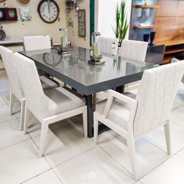Imagem de Sala de Jantar Moderna com 6 Cadeiras 1,80x1,0m - Aurora - Requinte Salas