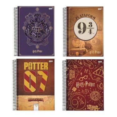 Imagem de Kit 4 Cadernos Harry Potter Espiral 96Fls Jandaia - Sortido